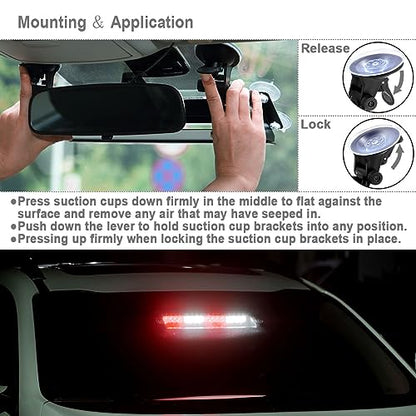 WOWTOU 29 Flash Patterns LED Red White Emergency Strobe Dash Light for First Responder Volunteer Firefighter Vehicles Trucks POV, Car Front Windshield Rear Window Safety Warning - color: Red / White