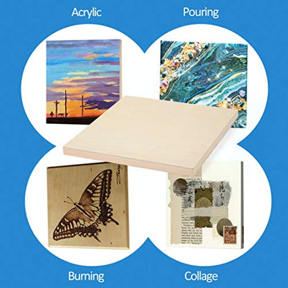 Falling in Art 2 Pack 18x18 Unfinished Birch Wood Panels Kit for Painting - size: 18*18 2-pack