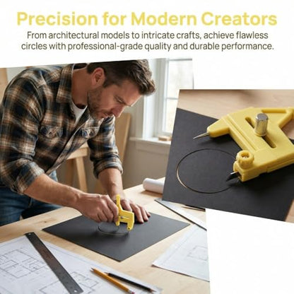 Adjustable Radius 1.5-50mm Compass Circle Cutter Rotaries Cutting Tool for DIY Craft, Paper, Fabric, and Scrapbooking