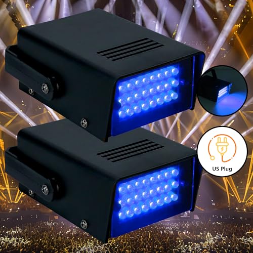 ENUOLI Mini LED Strobe Light Blue Color 24 Super Bright LED Party Light - color: Blue