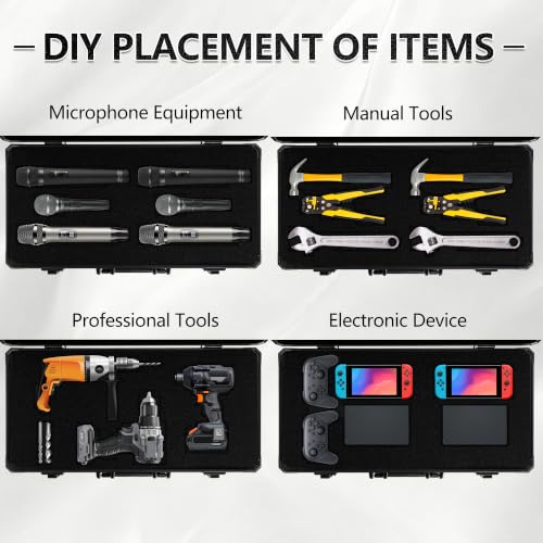 20 Inch Carrying Case with Customizable Pre-Diced Foam - size: 20.4x10.2x7.9 Inch
