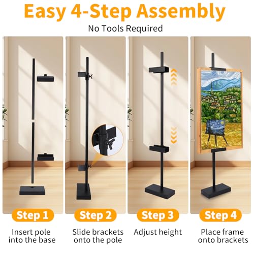 Adjustable Tabletop Easel Stand, 29" Adjustable Art Easel, Picture Easels for Display, Easel, Picture Frame Stand (Black) (30inch) - size: 30inch