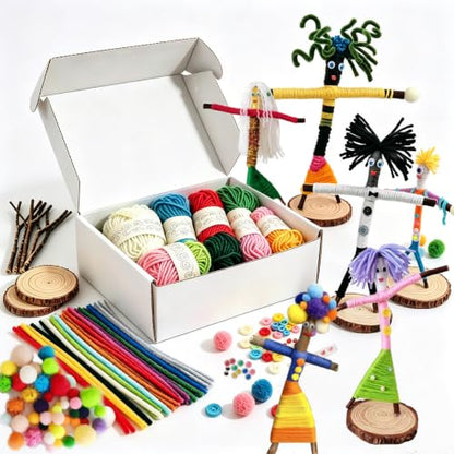Qupace 5 Sets Wooden Doll DIY Craft Kits