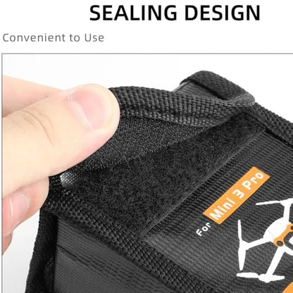 Flight Battery Safe Bag for DJI Mini 3 Pro /4 Pro Protective Case Transport Lithium battery Safe Explosion-proof bag Accessories for Mini 3/4 (for 2pcs batteries) - size: for 2pcs batteries