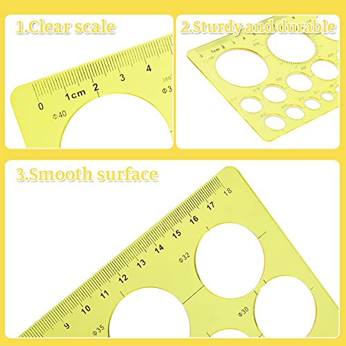 LOKUNN Circle Template Circle Round Stencil Templates Round Hole - color: 1 pcs yellow