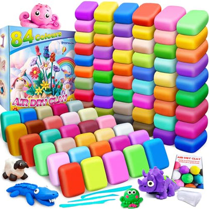 Air Dry Clay, 84 Colors Modeling Magic Clay for Kids - color: 84 Colors