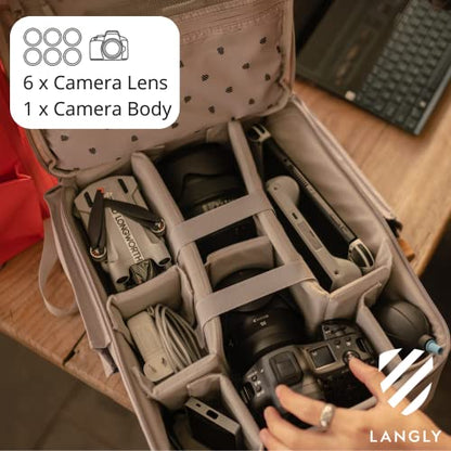 LANGLY Sierra Camera Backpack: A Modern & Travel-friendly Photography Backpack Compatible With Both 18in Laptop & All Camera Gear 24L (Ash) - color: Ash