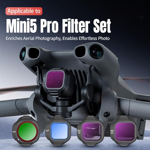 ND CPL LP Filter Set for DJI Mini 5 Pro Drone Lens Filter Accessories, 4 Pack ND8 ND16 CPL Polarizer Anti-Light Pollution Neutral Density Filters, Multi-Layer HD Optical Glass