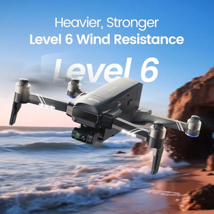 Holy Stone HS600D 3-Axis Gimbal 8K Camera Drone with 5.5-inch Full HD Display Remote Control, Level-6 Wind Resistance, 6KM Transmission, 80-Min Flight, Smart Track, Auto Return