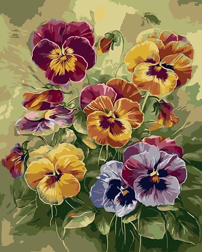 Ekuxom Flowers Paint by Numbers Kit for Adults - color: Flowers-2