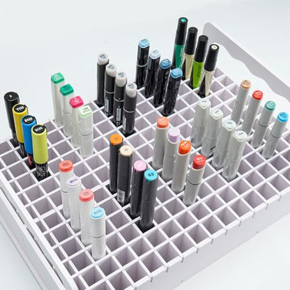 SANFURNEY 204 Slot Marker Organizer, Desktop Art Supply Rack - size: 204-slot