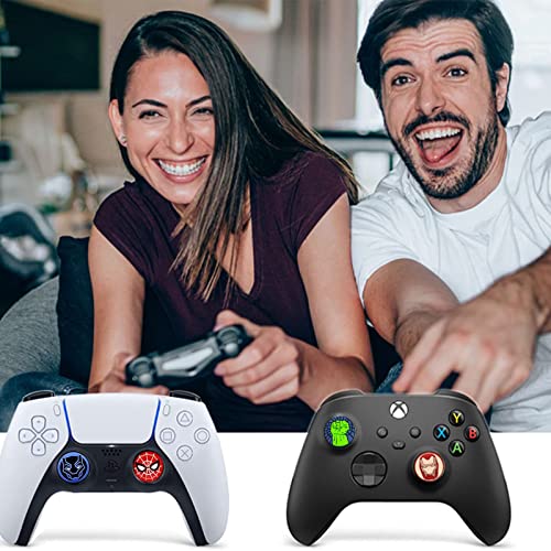 Controller Thumb Grips, 8PCS Analog Printing Joystick Cap, Non-Slip Silicone Handle Protection Cover for PS Xbox Series X/S, Xbox One, Switch PRO Controller