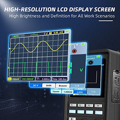 Hantek 2D72 Oscilloscope, 2CH 70MHz with 1CH Waveform Generator Multimeter - style: 2D72 70MHz 2+1CH AWG