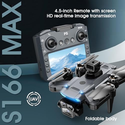 4K Drone with Camera for Adults, Foldable Quadcopter with 4.3" Screen Remote Controller, Brushless Motor,Obstacle Avoidance,Under 249g，One-Key Takeoff & Auto Follow,2Batteries,Portable HD Drone