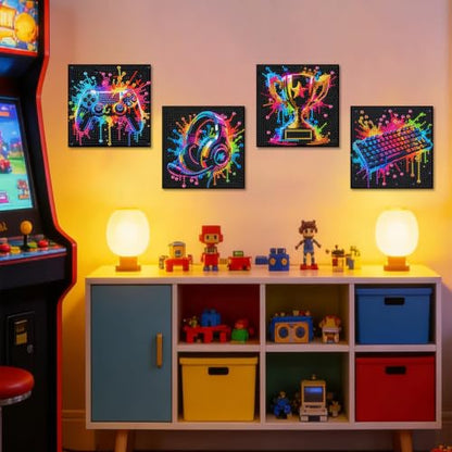 ICYANART 4 Pack Egame Diamond Art Painting Kits for Kids 6x6 Inch - color: E-Game