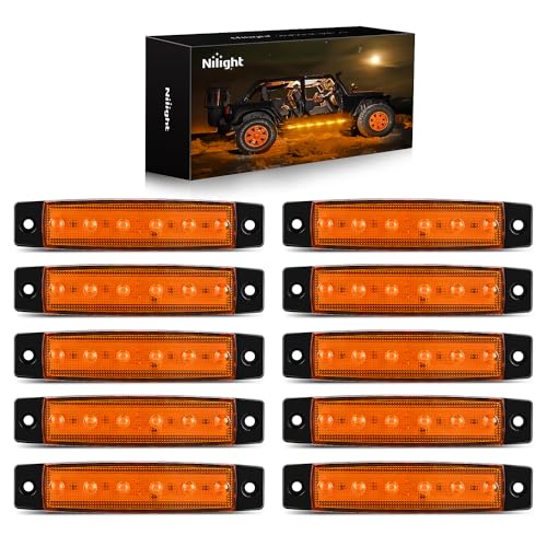Nilight 3.8 Inch 6 LED Amber Trailer Side Marker Lights,10 Pack - color: 3.8" Amber 10Pcs