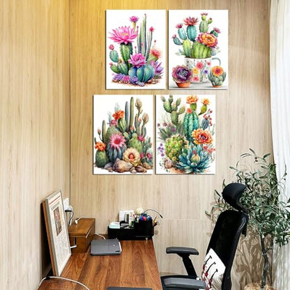 Lanzeyo Diamond Art Kits for Adults 4 Pack Succulent Diamond Painting Kits - color: 04 Succulent