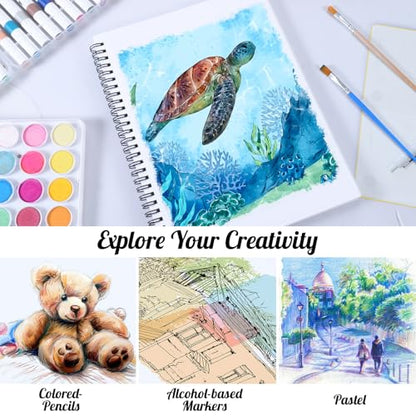 7.6 × 10In Marker Sketchbook, 200gsm Double-Sided Bleedproof Marker Paper - size: 7.6×10 Inch (1 pack)