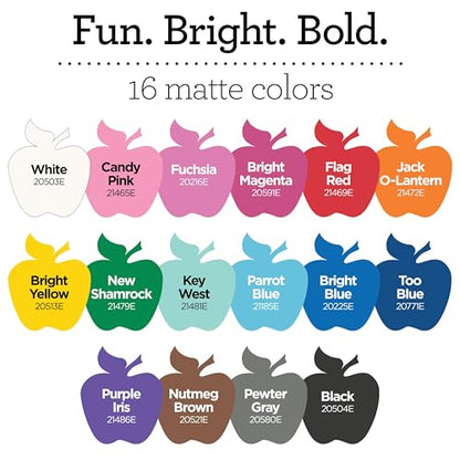 Apple Barrel, Vibrant Spectrum Collection Acrylic Craft Paint, Promoabiii, each, 16 assorted matte colors, 2 Fl Oz, 16 Count