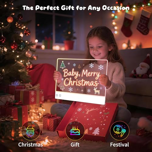 FlyLily 16" LED Drawing Board for Kids Rechargeable with 13 Light Effects - color: White