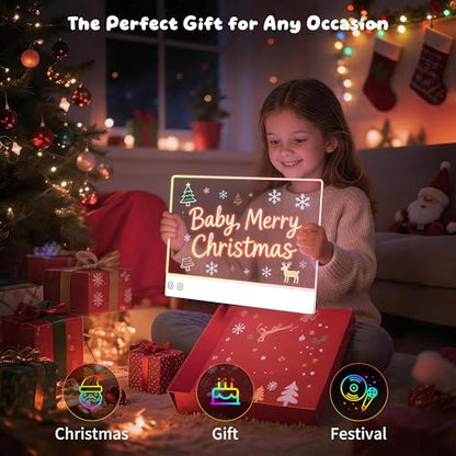 16" Rechargeable LED Drawing Board for Kids with 13 Light Effects 2‑Pack - color: Black&white