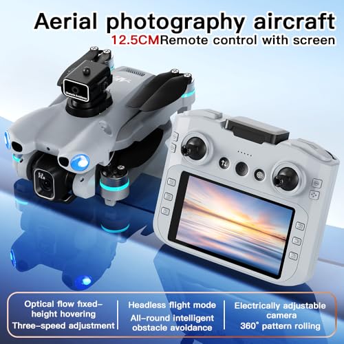 AE5 Pro RC Drones, Foldable Quadcopter with Electric Adjustable Camera, WiFi FPV Live Video, 360° Stunt Roll, Stable Hover for Outdoor Shooting(2 Batteries)