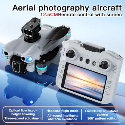 AE5 Pro RC Drones, Foldable Quadcopter with Electric Adjustable Camera, WiFi FPV Live Video, 360° Stunt Roll, Stable Hover for Outdoor Shooting(2 Batteries)
