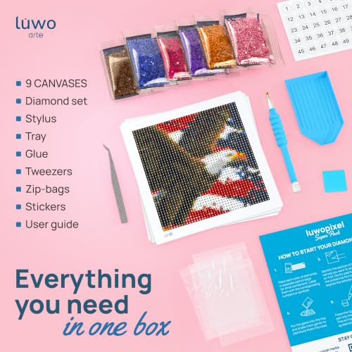 LuwoArte 9 Pack American Diamond Art Kits for Adults Beginners - color: USA