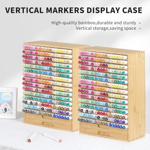 AUTOARK Bamboo Marker Organizer for 225 Markers,AHK-063 - size: 225 Markers