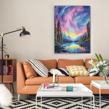 Diamond Art Kits for Adults, Aurora DIY 5D Diamond Painting for Beginners - color: BLKJDP12