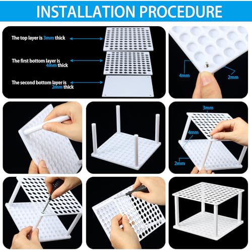 Outus 96 Holes Pencil Brush Holder Acrylic Paintbrush Holders, White - color: White