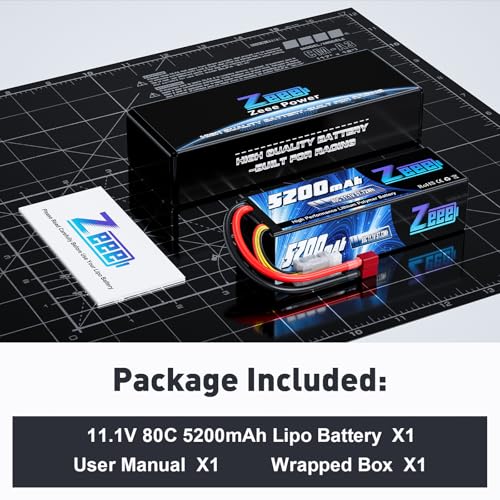 Zeee 3S Lipo Battery 5200mAh 11.1V 80C with T Connector