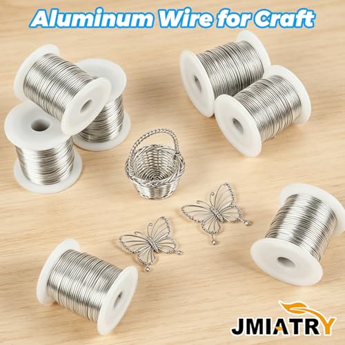 JMIATRY 196FT 16 Gauge Aluminum Wire for Crafts, Silver Armature Wire Roll