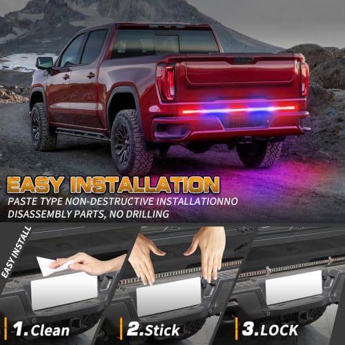 XRIDONSEN 60 inch Truck Tailgate Emergency Lights Strip - color: Red/Blue