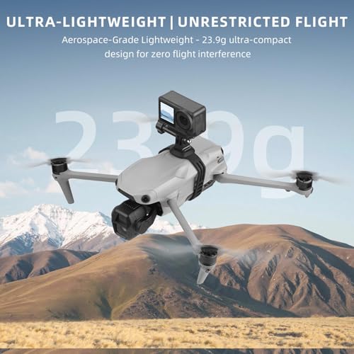 Camera Expansion Mount Bracket Holder, Expandable Accessory Mounting Adapter with Silicone Strap for Air 3S Air 3 Pro Drone and Go 3 Action 5 Ca