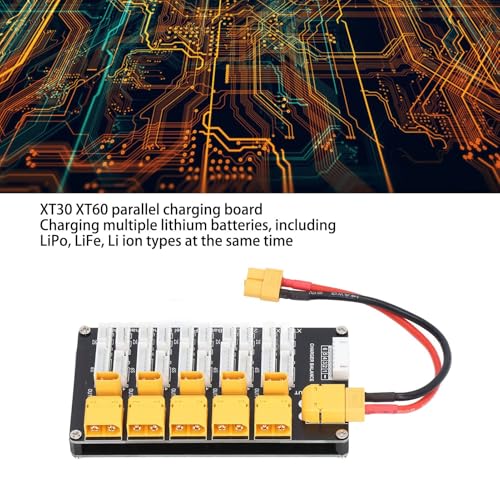 Parallel Charging Board with XT30/XT60 Plugs - Simultaneous Multi-Lipo Battery Charger for 2-6S Packs, Compatible with Balance Chargers