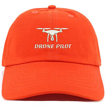 Trendy Apparel Shop Youth Drone Pilot Adjustable Soft Crown Baseball Cap - color: Orange