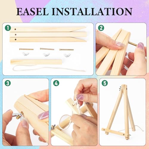 Camocin 4 Pack Framed Paint by Numbers Kit for Adults with Wooden Easel - color: LBOP4PF02