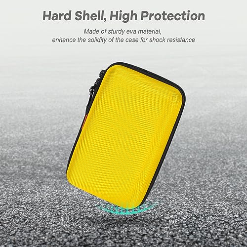 Bright Yellow Hard Shell Electronic Organizer Carrying Case,Large Storage - color: Bright Yellow