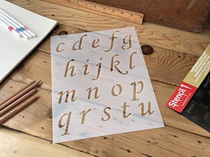 Stencil1 Corsiva Font Stencil 2" Alphabet Letters Painting Craft - size: 2" Letters