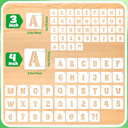 Letter Stencils, 80 Pcs Large Alphabet and Numbers Stencils (3Inch & 4Inch) - size: 3Inch&4Inch
