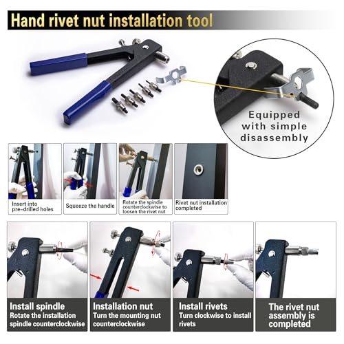 ASKWAY Pressure Rivet Nut Tool Kit, 430Pcs Aluminum Rivet Nut Combination