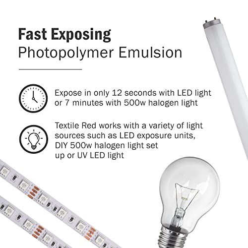 Ecotex® Tex-Red Pre-Sensitized Screen Printing Emulsion, Photo Emulsion,Qt - size: Quart - 32 oz.