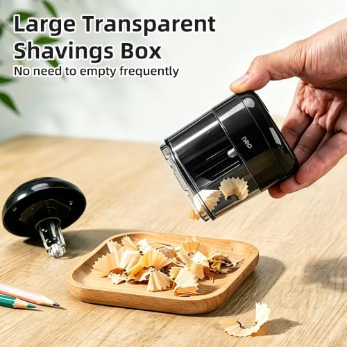 deli Electric Pencil Sharpener, Battery Operated, 6.5–8mm for Classroom - color: Black