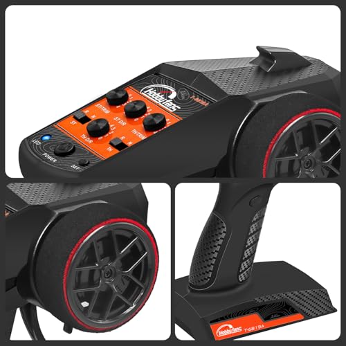 RC Remote Control 4CH 2.4G Transmitter with Receiver and Lanyard for RC Car Crawler Boat - color: Black & Orange
