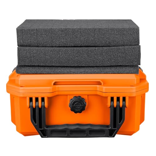 Eylar 11.8" Intact Series Compact Hard Camera Case, Lightweight and Durable Stacker Design with Foam (Orange) - color: Orange