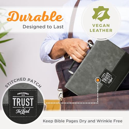 Christian Art Gifts Faux Leather Bible Cover for Men: Trust in the Lord - size: Large