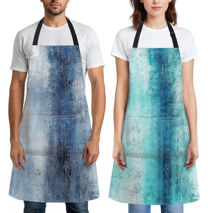 Britimes Apron with Pockets, 32x28 inch, 2 Pack, Teal Blue - color: Teal Blue
