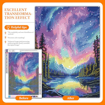 Diamond Art Kits for Adults, Aurora DIY 5D Diamond Painting for Beginners - color: BLKJDP12