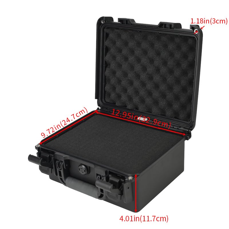 14in Heavy Duty Hard Case with DIY Customizable Foam Insert (13 x 9.8 x 6.3in Interior) - size: 14.3 x 12.2 x 6.9in